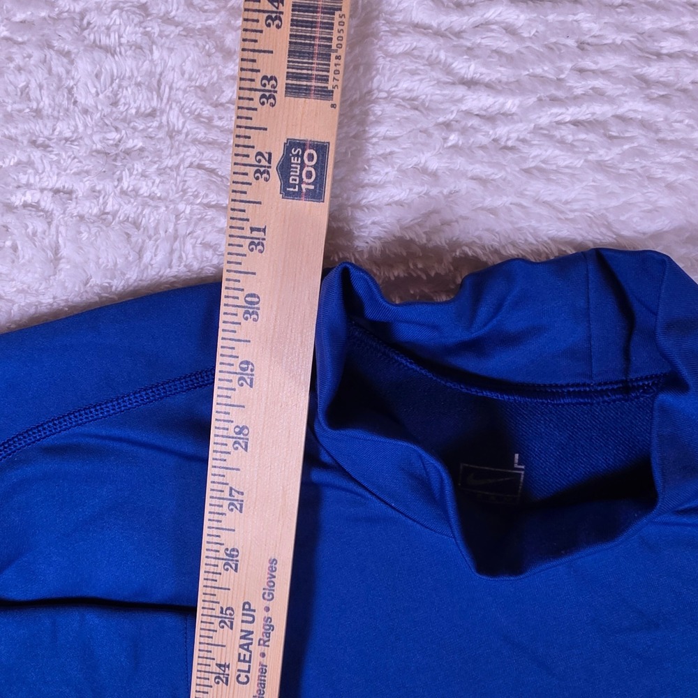 Vintage Nike FIT Team Mens L Royal Blue Spandex Mock Neck L/S Athletic Top - Picture 6 of 7
